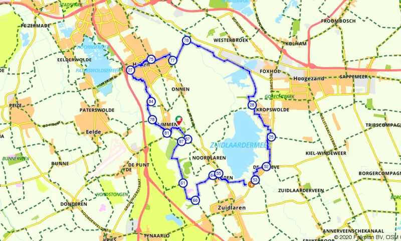 Route in Groningen