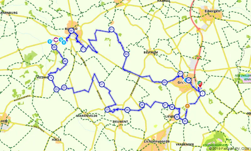 Route in Gelderland