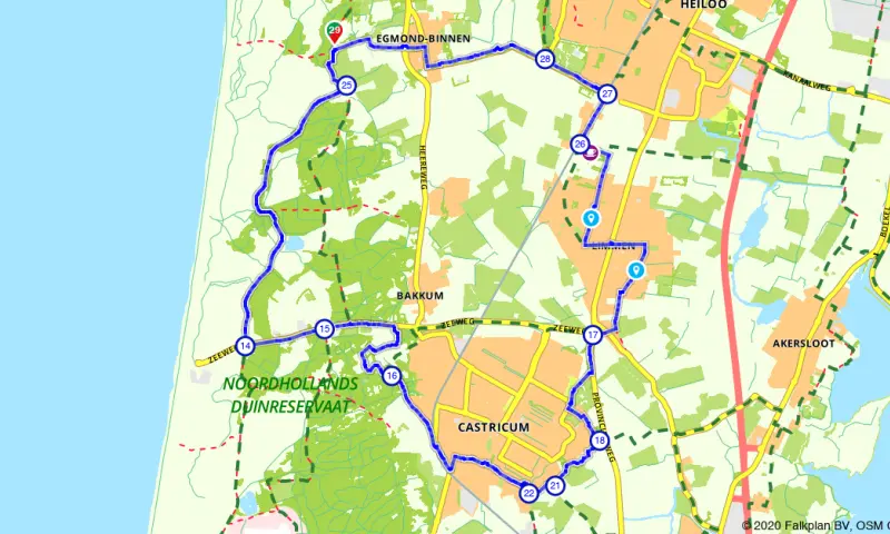 Route in Noord-Holland