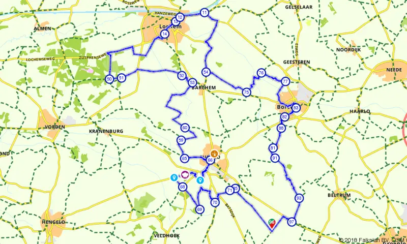 Route in Gelderland