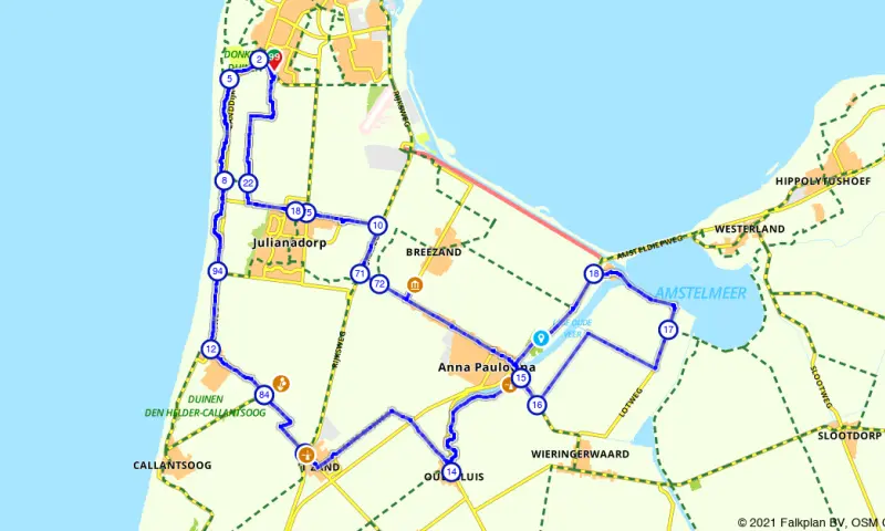 Route in Noord-Holland