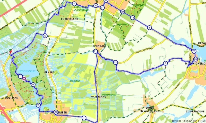 Route in Noord-Holland