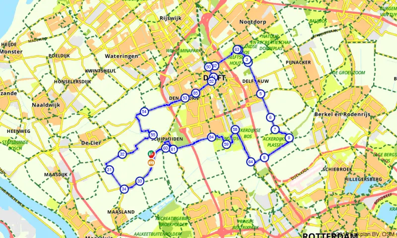 Route Zuid-Holland