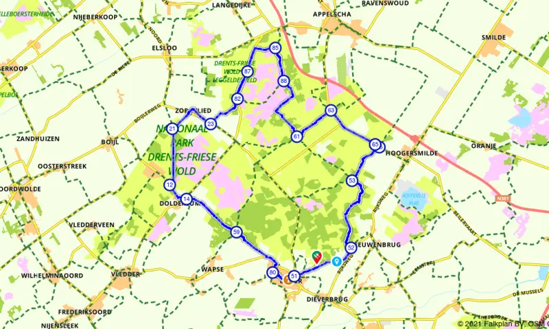 Route in Drenthe