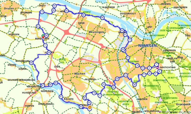 Route in Gelderland