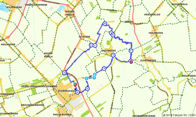 Route in Groningen