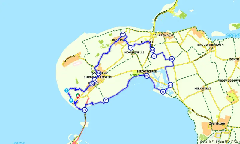 Route in Zeeland