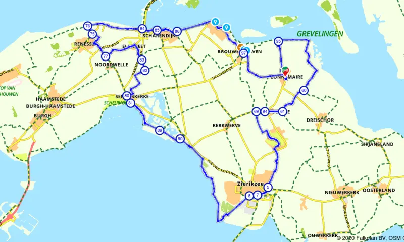 Route in Zeeland