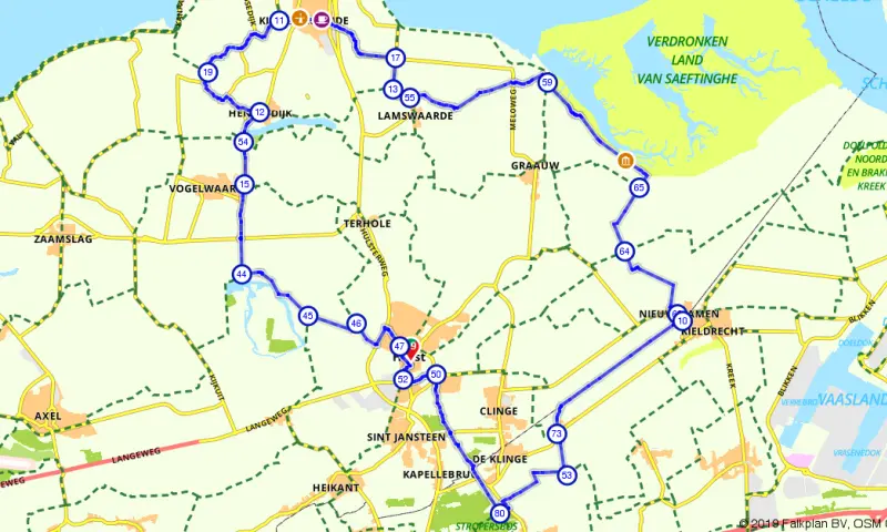 Route in Zeeland