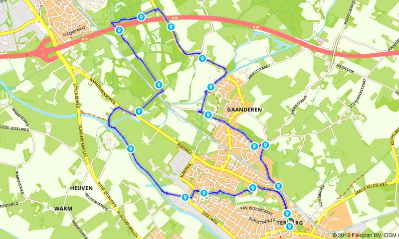 Route in Gelderland