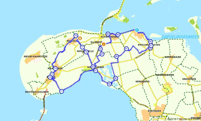 Route in Zeeland