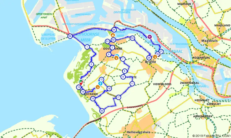 Route in Zuid-Holland
