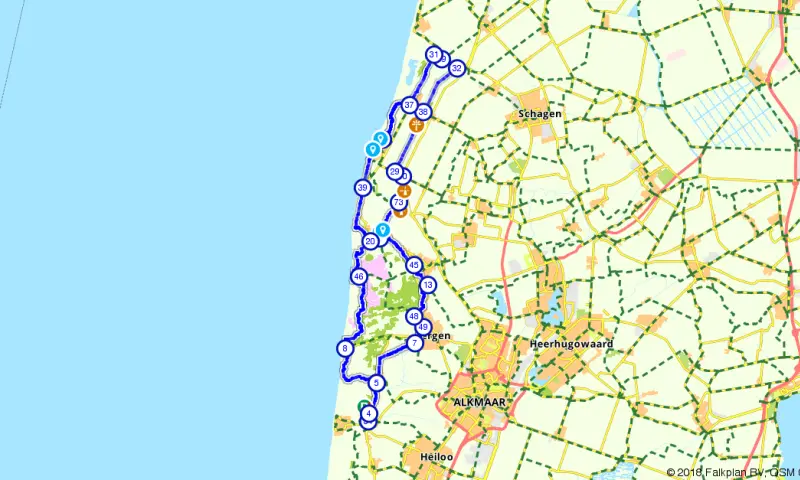 Route in Noord-Holland