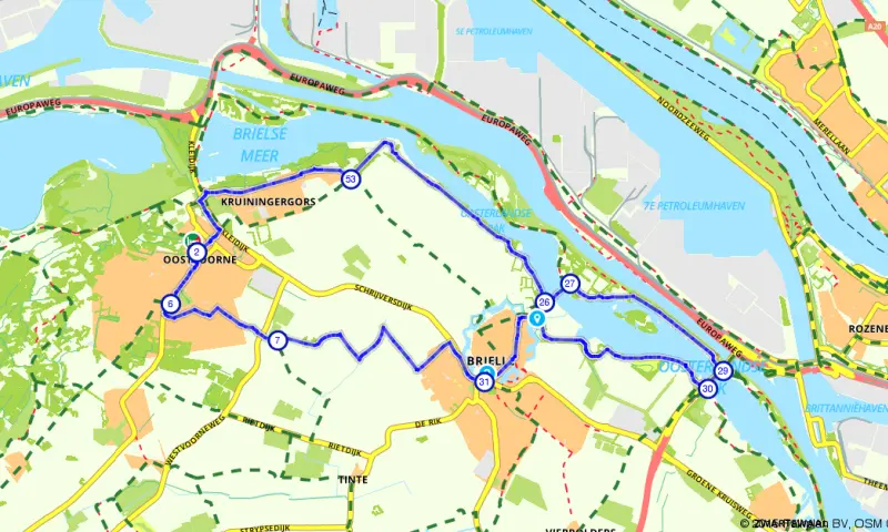 Route in Zuid-Holland