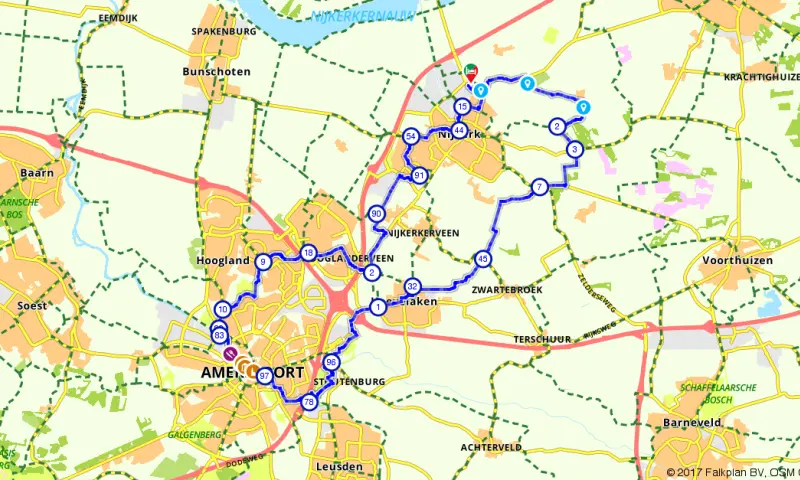 Route in Gelderland