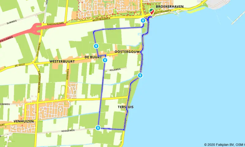 Route in Noord-Holland