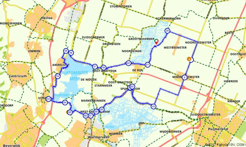 Route in Noord-Holland