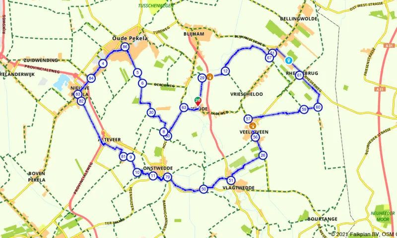 Route in Groningen