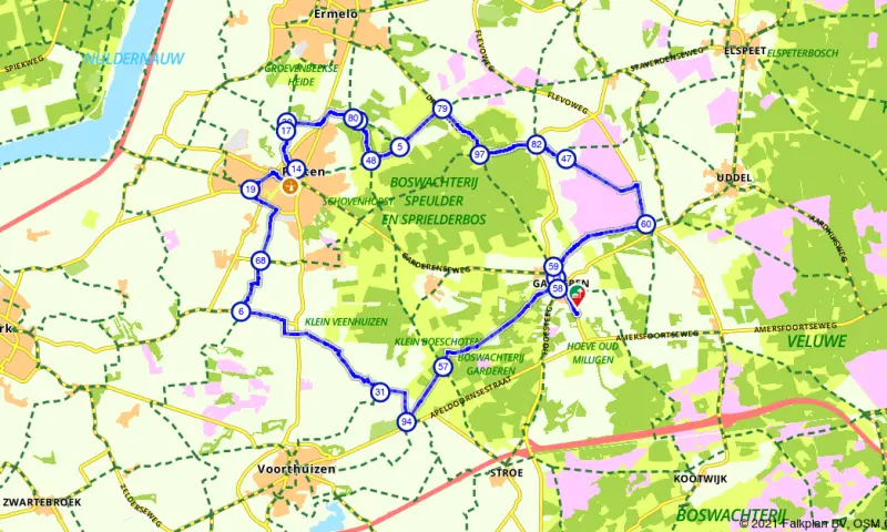 Route in Gelderland