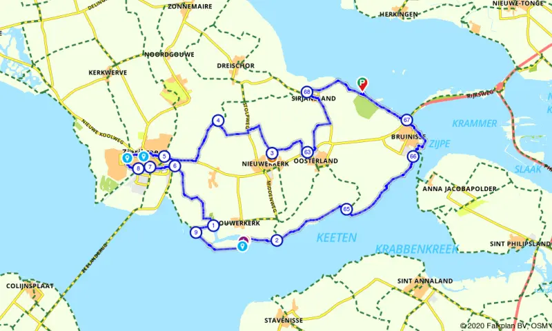 Route in Zeeland