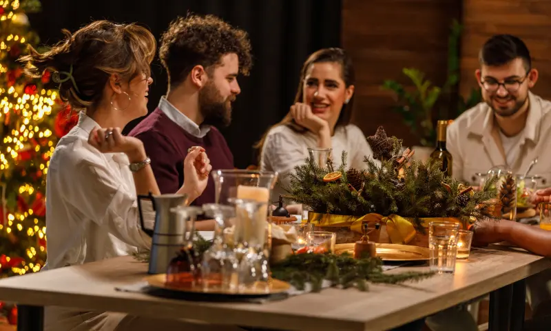 kerst, team, verdieping