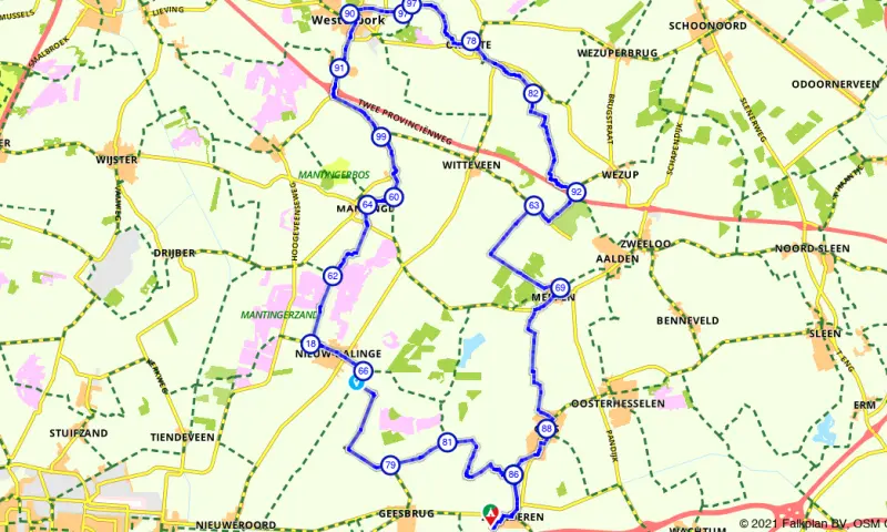 Route in Drenthe
