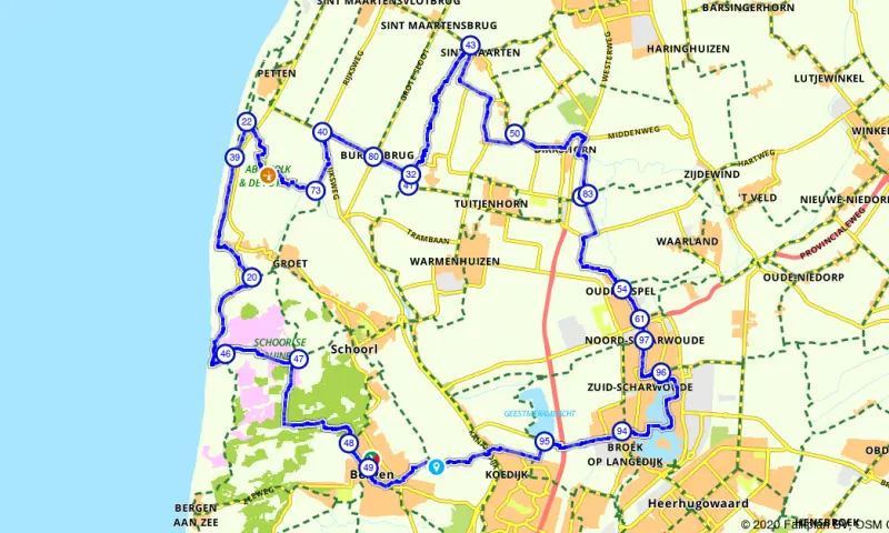 Route in Noord-Holland
