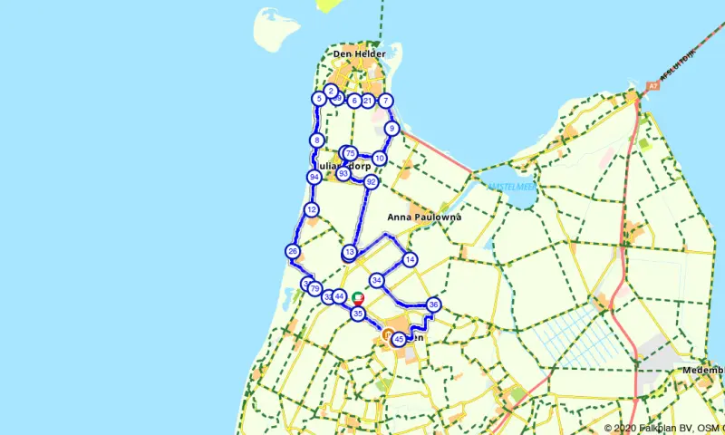Route in Noord-Holland