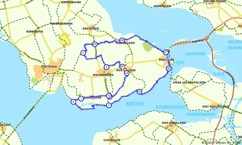 Route in Zeeland