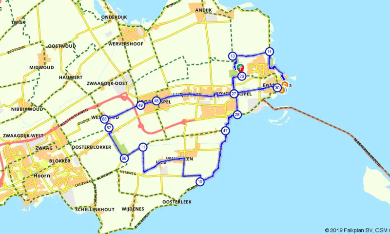 Route in Noord-Holland