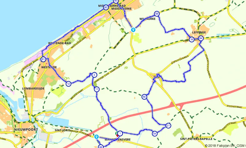 Route in het buitenland
