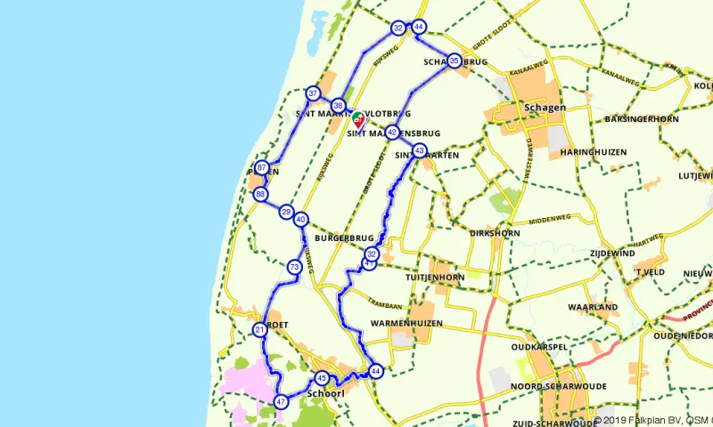Route in Noord-Holland