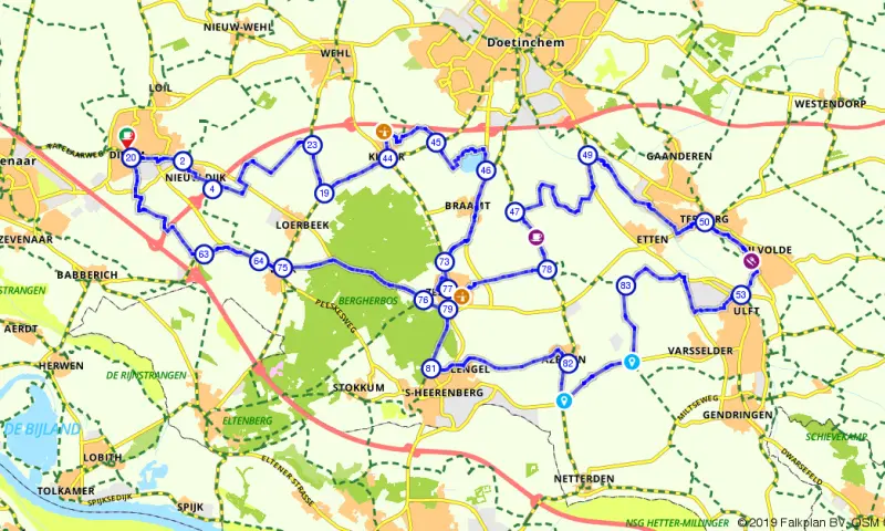 Route in Gelderland