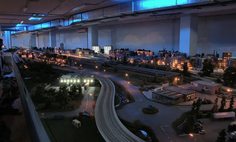 Miniworld met licht uit