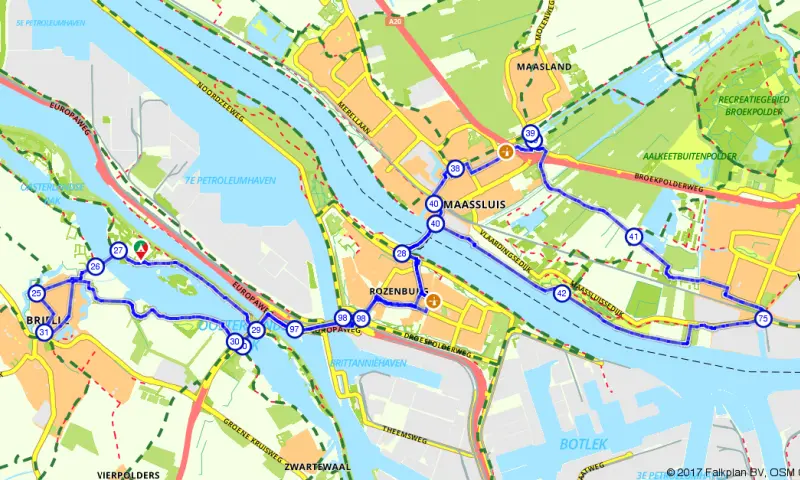 Route in Zuid-Holland