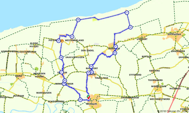 Route in Groningen