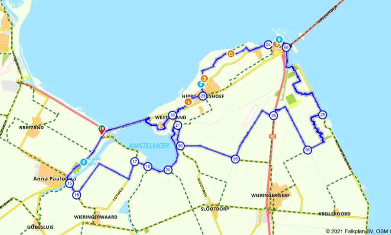 Route in Noord-Holland