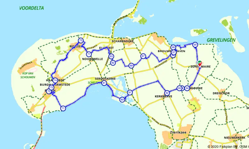 Route in Zeeland
