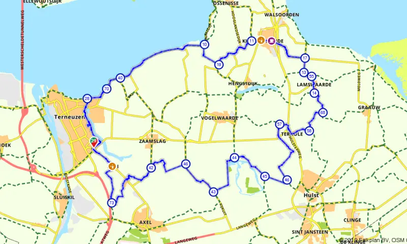 Route in Zeeland