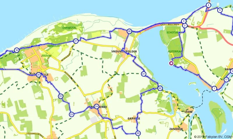 Route in Zeeland