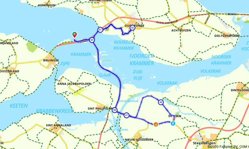 Route in Zeeland