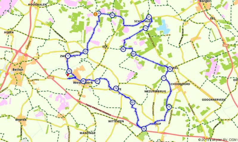Route in Drenthe