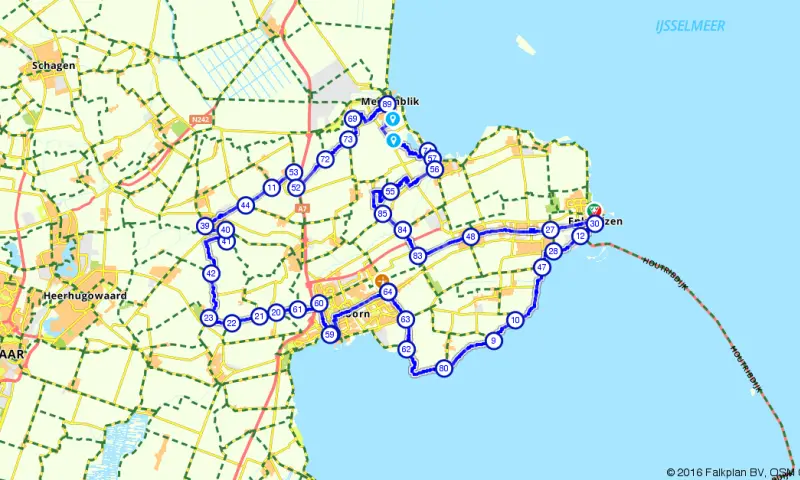 Route in Noord-Holland