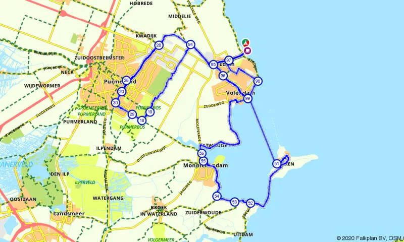 Route in Noord-Holland