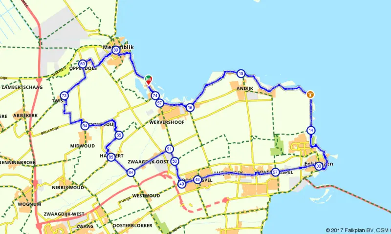 Route in Noord-Holland