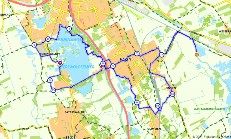 Route de groene parel van het Noorden