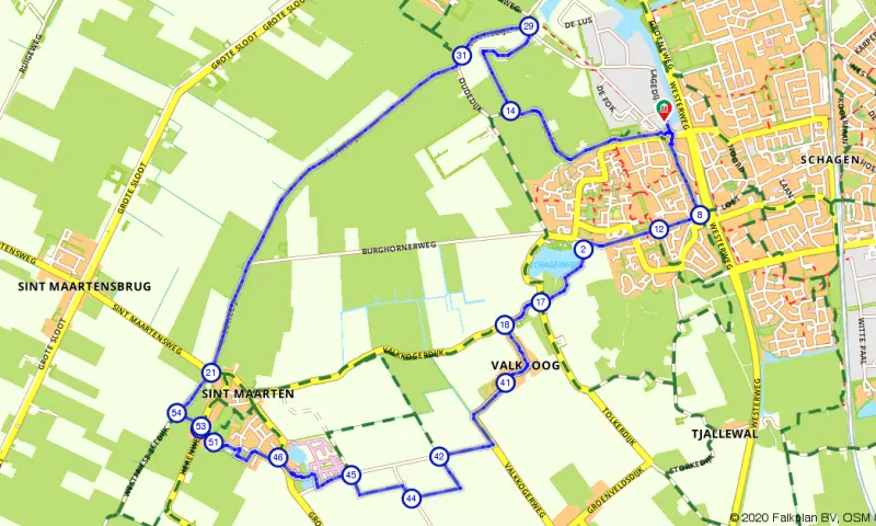 Route in Noord-Holland