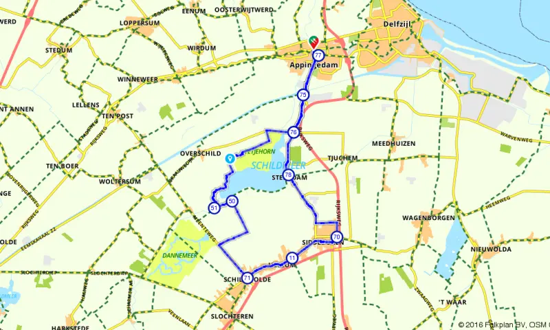 Route in Groningen