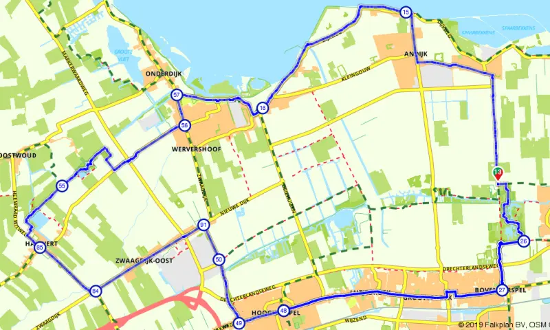Route in Noord-Holland