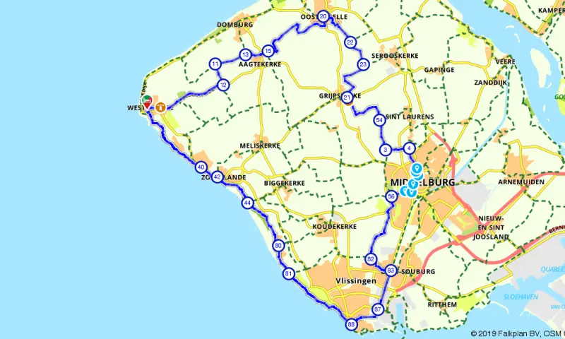 Route in Zeeland